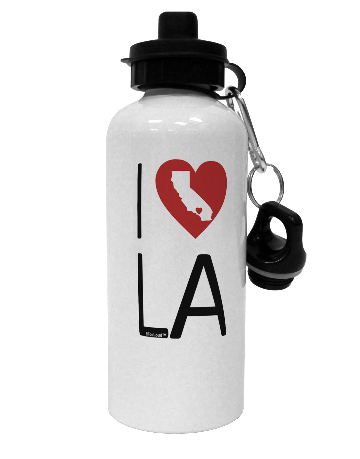 I Heart Los Angeles Aluminum 600ml Water Bottle-Water Bottles-TooLoud-White-Davson Sales