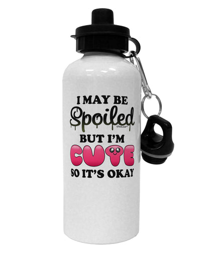 Spoiled But Cute Pink Aluminum 600ml Water Bottle-Water Bottles-TooLoud-White-Davson Sales