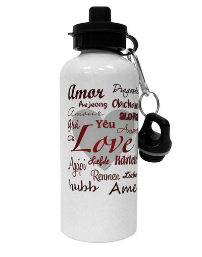 Love Languages Aluminum 600ml Water Bottle by TooLoud-Water Bottles-TooLoud-White-Davson Sales