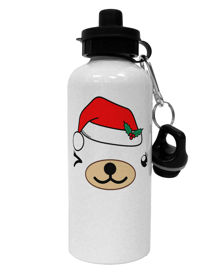 Kyu-T Face Beartholomea Santa Girl Bear Aluminum 600ml Water Bottle-Water Bottles-TooLoud-White-Davson Sales