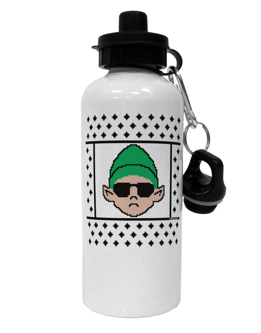 Cool Elf Christmas Sweater Aluminum 600ml Water Bottle-Water Bottles-TooLoud-White-Davson Sales