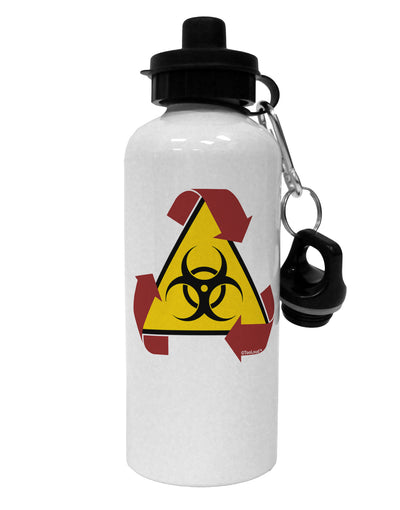 Recycle Biohazard Sign Aluminum 600ml Water Bottle by TooLoud-Water Bottles-TooLoud-White-Davson Sales