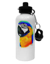 Brightly Colored Parrot Watercolor Aluminum 600ml Water Bottle-Water Bottles-TooLoud-White-Davson Sales