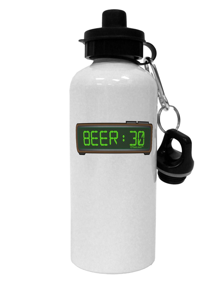 Beer 30 - Digital Clock Aluminum 600ml Water Bottle by TooLoud-Water Bottles-TooLoud-White-Davson Sales