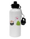 Cute Sushi and Wasabi Love Aluminum 600ml Water Bottle by TooLoud-Water Bottles-TooLoud-White-Davson Sales