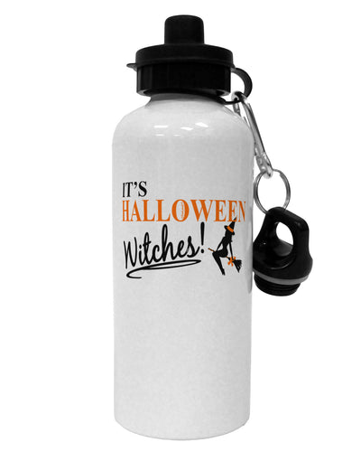 It's Halloween Witches Aluminum 600ml Water Bottle-Water Bottles-TooLoud-White-Davson Sales