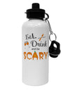Eat Drink Scary Black Aluminum 600ml Water Bottle-Water Bottles-TooLoud-White-Davson Sales