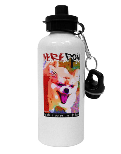 TooLoud WerePom - Werewolf Pomeranian Aluminum 600ml Water Bottle-Water Bottles-TooLoud-White-Davson Sales