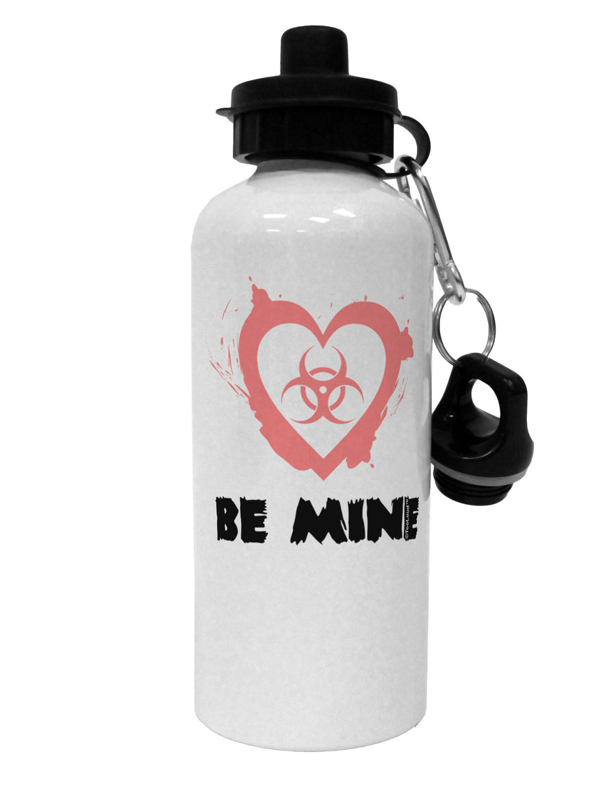 Be Mine - Bio Hazard Heart Aluminum 600ml Water Bottle by TooLoud-Water Bottles-TooLoud-White-Davson Sales