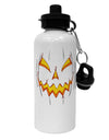 Scary Glow Evil Jack O Lantern Pumpkin Aluminum 600ml Water Bottle-Water Bottles-TooLoud-White-Davson Sales