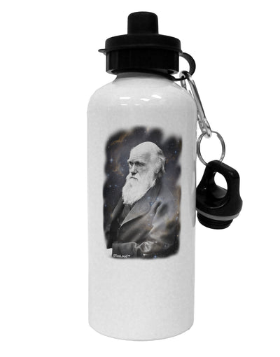 Charles Darwin In Space Aluminum 600ml Water Bottle by TooLoud