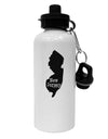 New Jersey - United States Shape Aluminum 600ml Water Bottle by TooLoud-Water Bottles-TooLoud-White-Davson Sales