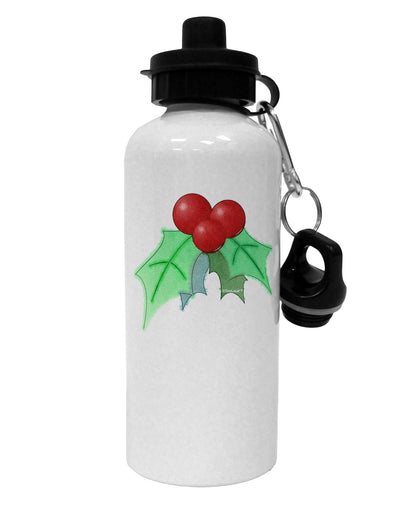 Holly Watercolor Aluminum 600ml Water Bottle-Water Bottles-TooLoud-White-Davson Sales