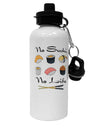 No Sushi No Life Aluminum 600ml Water Bottle-Water Bottles-TooLoud-White-Davson Sales