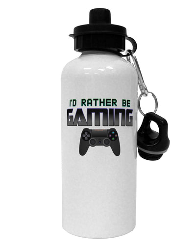 I'd Rather Be Gaming Aluminum 600ml Water Bottle-Water Bottles-TooLoud-White-Davson Sales