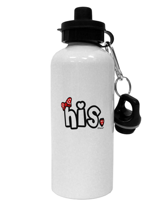Matching His and Hers Design - His - Red Bow Aluminum 600ml Water Bottle by TooLoud-Water Bottles-TooLoud-White-Davson Sales