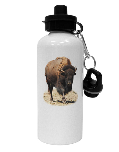 Strong Bison Cutout Aluminum 600ml Water Bottle-Water Bottles-TooLoud-White-Davson Sales