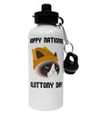 Gluttony Day Disgruntled Cat Aluminum 600ml Water Bottle by TooLoud-Water Bottles-TooLoud-White-Davson Sales