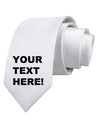 Custom Personalized Image and Text Printed White Necktie