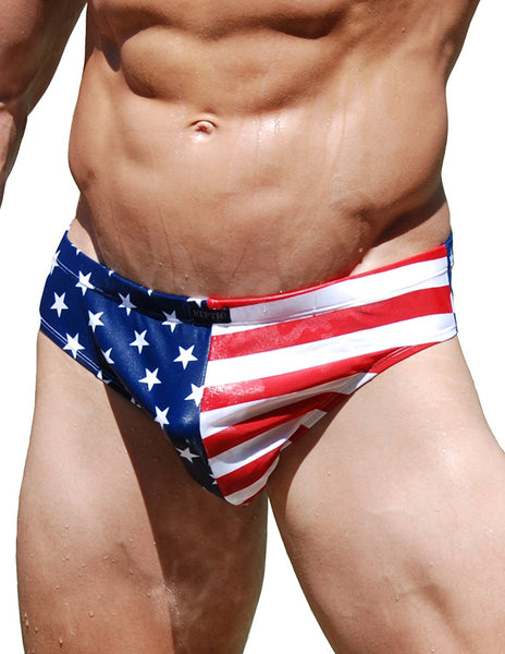 American Flag Swimsuit Mens Bikini Patriotic Theme by Neptio USA