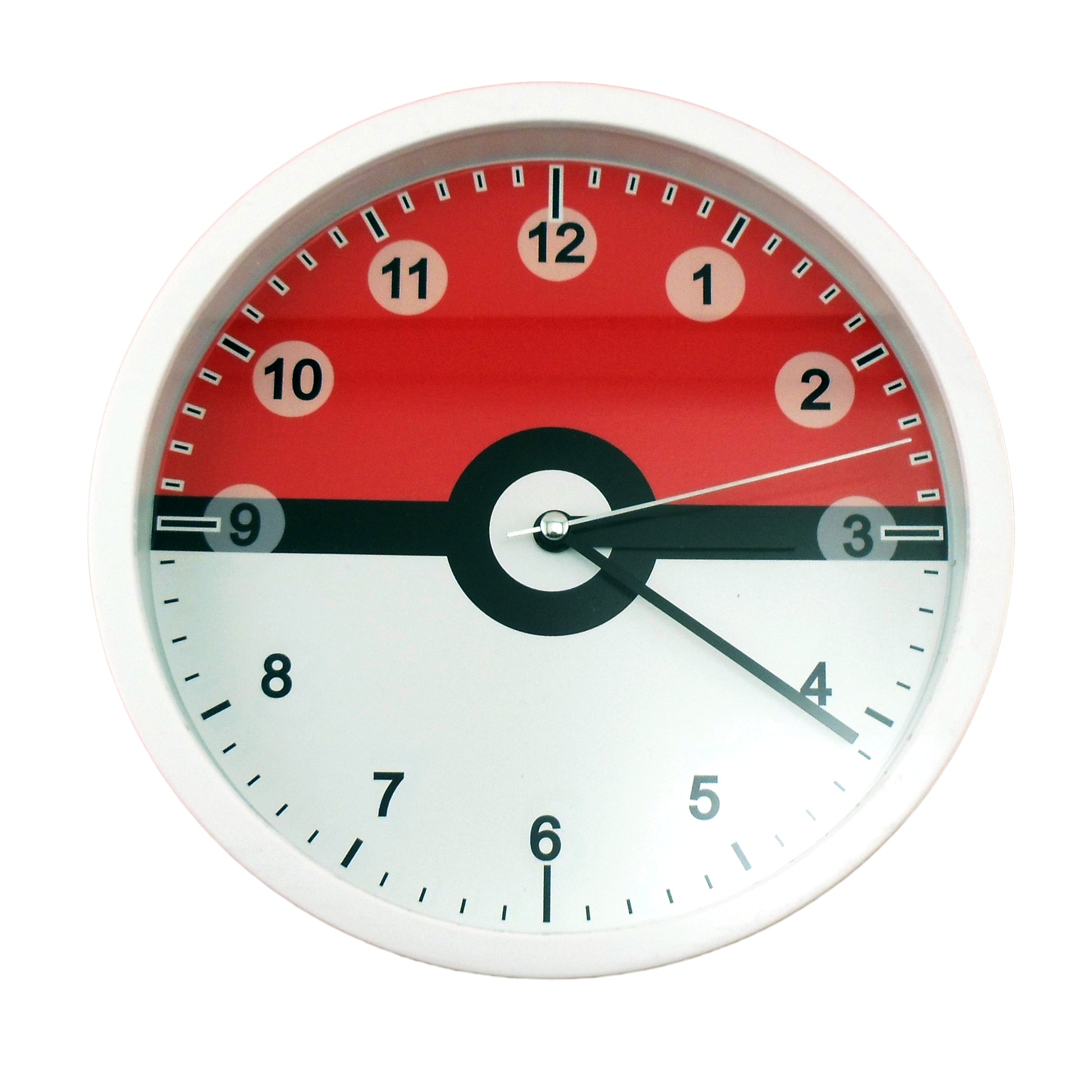 Sporty Red and White Circle 10 InchRound Wall Clock with Numbers All Over Print-Wall Clock-TooLoud-White-Davson Sales