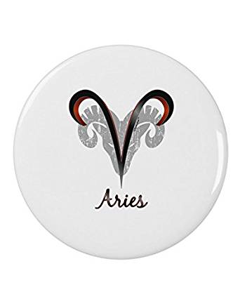 Aries Symbol 2.25" Round Pin Button-Round Pin Button-TooLoud-White-2.25in-Davson Sales