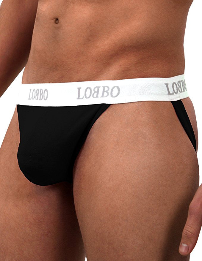 LOBBO Stylish Jockstrap Athletic Supporter-jockstraps-LOBBO-Small-Black-SINGLE-Davson Sales