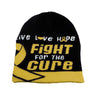 Bone Cancer Awareness Beanie Skullcap Hat, Walk or Run Cap-knit beanie-Davson Sales-One Size-Black/Yellow/White-Davson Sales