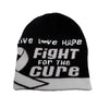 Brain Cancer Awareness Beanie Skullcap Hat, Walk or Run Cap-knit beanie-Davson Sales-One Size-Black/Grey/White-Davson Sales