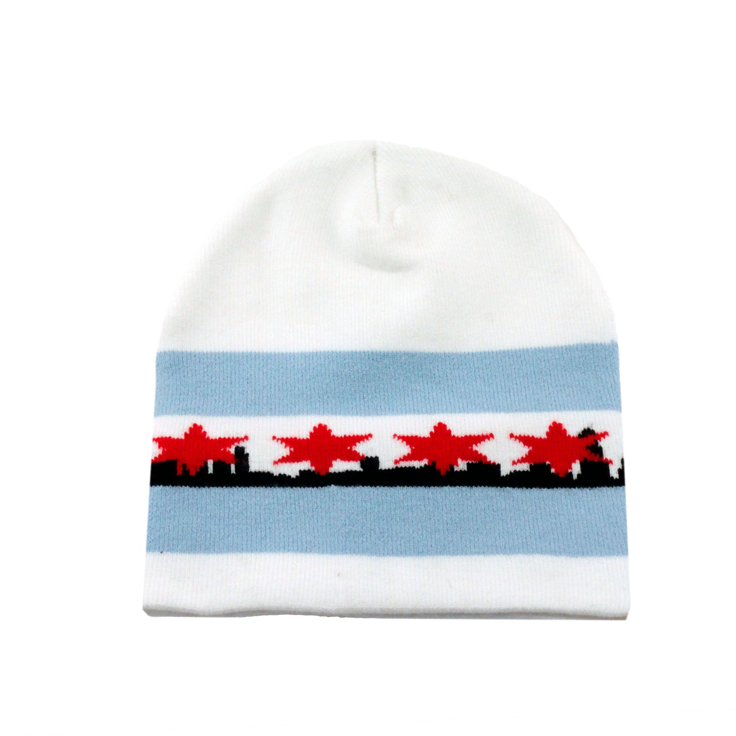 Chicago Flag Knit Beanie with Skyline, Skull Cap Hat-knit beanie-TooLoud-Davson Sales