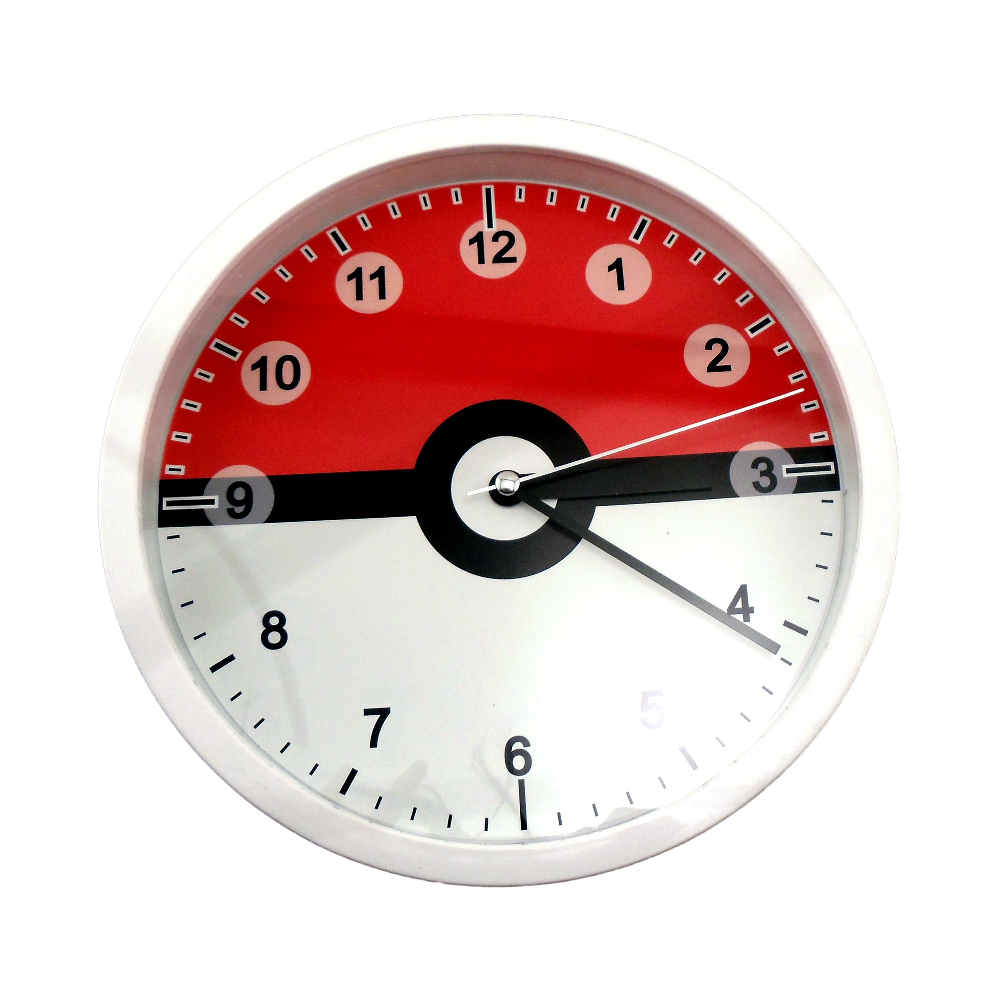 Sporty Red and White Circle 10 InchRound Wall Clock with Numbers All Over Print-Wall Clock-TooLoud-White-Davson Sales