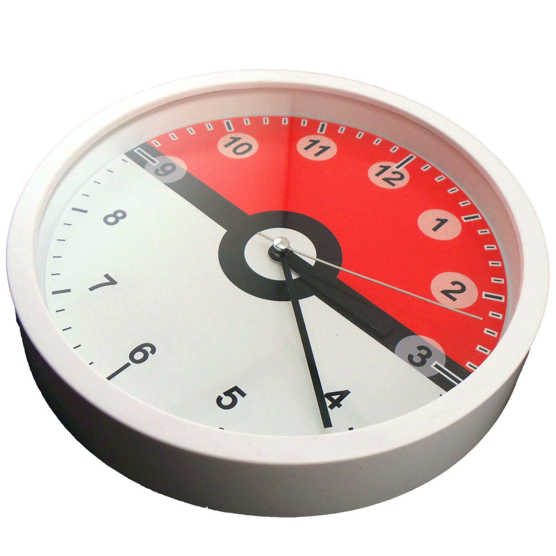 Sporty Red and White Circle 10 InchRound Wall Clock with Numbers All Over Print-Wall Clock-TooLoud-White-Davson Sales