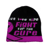 Crohns Disease Awareness Beanie Skullcap Hat, Walk or Run Cap-knit beanie-Davson Sales-One Size-Black/Pink/White-Davson Sales