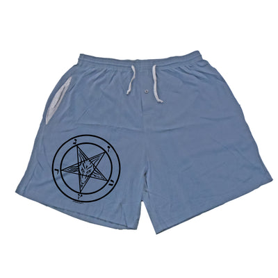 Sigil of Baphomet Adult Lounge Shorts by Tooloud-Lounge Shorts-TooLoud-Blue-Gray-Small-Davson Sales