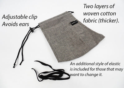 Adjustable Elastic Fabric Face Mask with Clasp (Won't Hurt Ears)