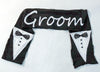 Groom Knit Scarf, Wedding Gift for the Men-scarf-TooLoud-One Size-Black/White-Davson Sales