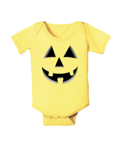 Happy Cute Jack O' Lantern Pumpkin Face Baby Bodysuit One Piece-Baby Romper-TooLoud-Banana Yellow-06-Months-Davson Sales