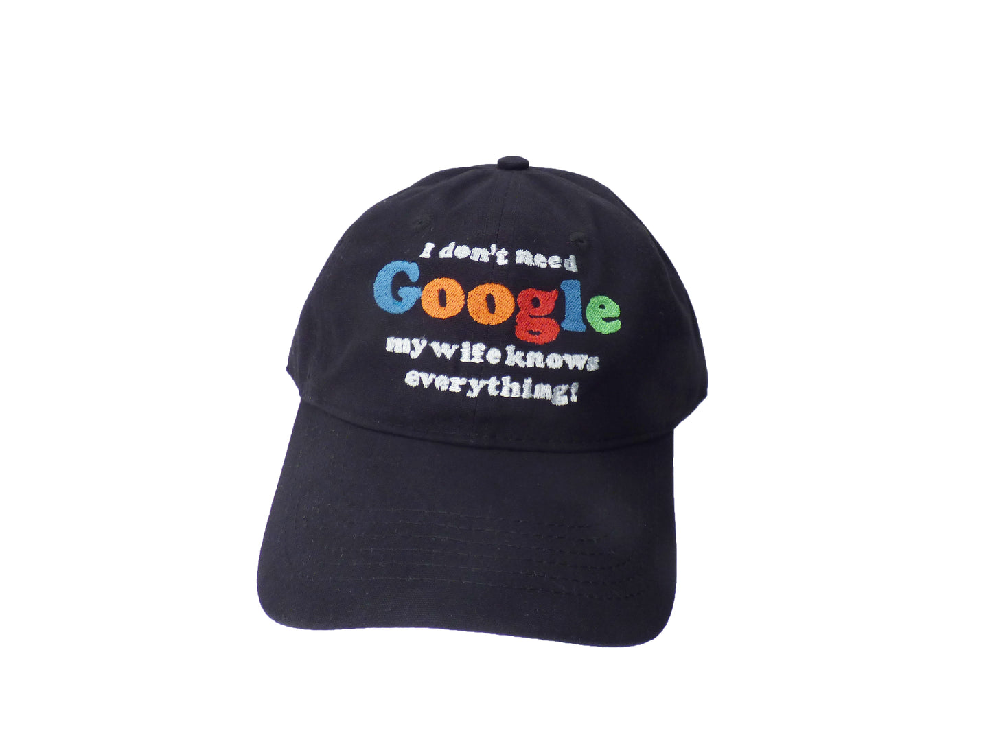 I Don't Need Google - Wife Knows Everything Adult Baseball Cap Hat-Baseball Cap-TooLoud-Black-One Size-Davson Sales