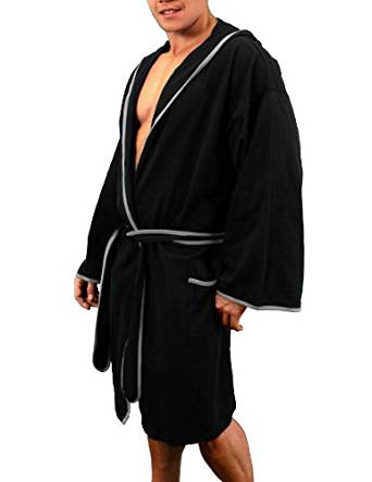 Men's Bathrobe - Cotton Slub Fabric by LOBBO-bathrobe-LOBBO-White-Davson Sales