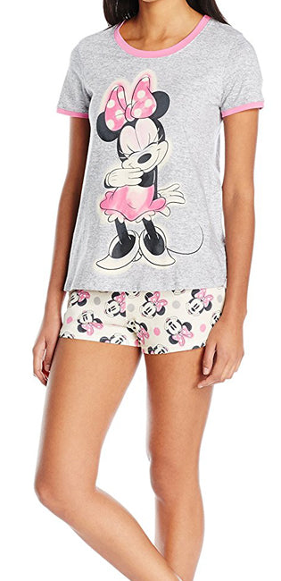 Disney Juniors Minnie 2-Piece Pajama Short Set-pajamas-Disney-Grey-Small-Davson Sales
