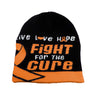 Leukemia Awareness Beanie Skullcap Hat, Walk or Run Cap-knit beanie-Davson Sales-One Size-Black/Orange/White-Davson Sales