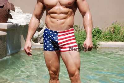 American Flag Midcut Swimsuit by Neptio ® USA Flag-Mens swimsuits-Neptio-Small-Davson Sales