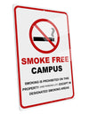 No Smoking Except Designated Large Aluminum Sign 12 x 18&#x22; - Portrait-Aluminum Sign-TooLoud-Davson Sales