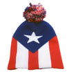 Puerto Rico Flag Adult Knit Beanie Cap with Pom-knit beanie-TooLoud-Red/White/Blue-One-Size-Fits-Most-Davson Sales