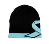 Prostrate Cancer Awareness Beanie Skullcap Hat, Run or Walk Cap-knit beanie-TooLoud-One Size-Black/LightBlue/White-Davson Sales