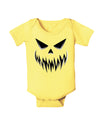 Scary Evil Jack O' Lantern Pumpkin Face Baby Bodysuit One Piece-Baby Romper-TooLoud-Banana Yellow-06- Months-Davson Sales