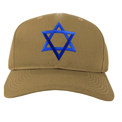 Jewish Star of David Adult Baseball Cap Dad Hat-Baseball Cap-TooLoud-Khaki-One Size-Davson Sales