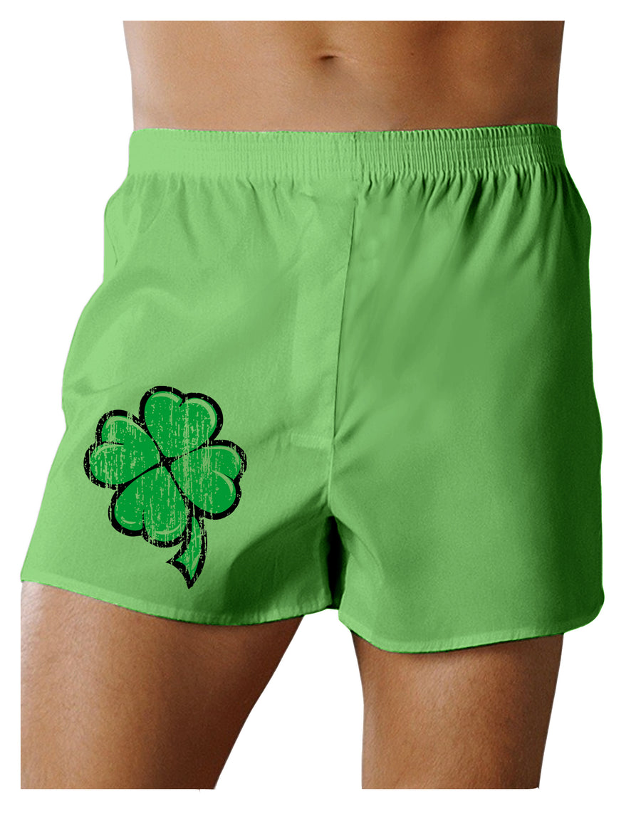 Cartoon Shamrock Clover - St Patricks Day Green Boxers Shorts-TooLoud-Cartoon-Shamrock-Clover-Small-Davson Sales