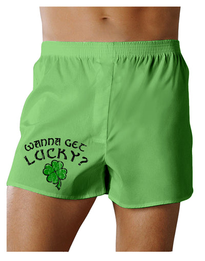 Wanna Get Lucky - St Patricks Day Green Boxers Shorts-TooLoud-Wanna Get Lucky-Large-Davson Sales