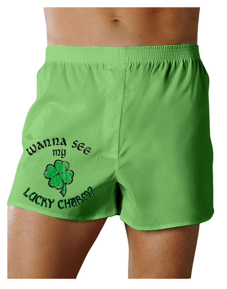 Wanna See My Lucky Charm - St Patricks Day Green Boxers Shorts-TooLoud-Wanna See My Lucky Charm-Small-Davson Sales